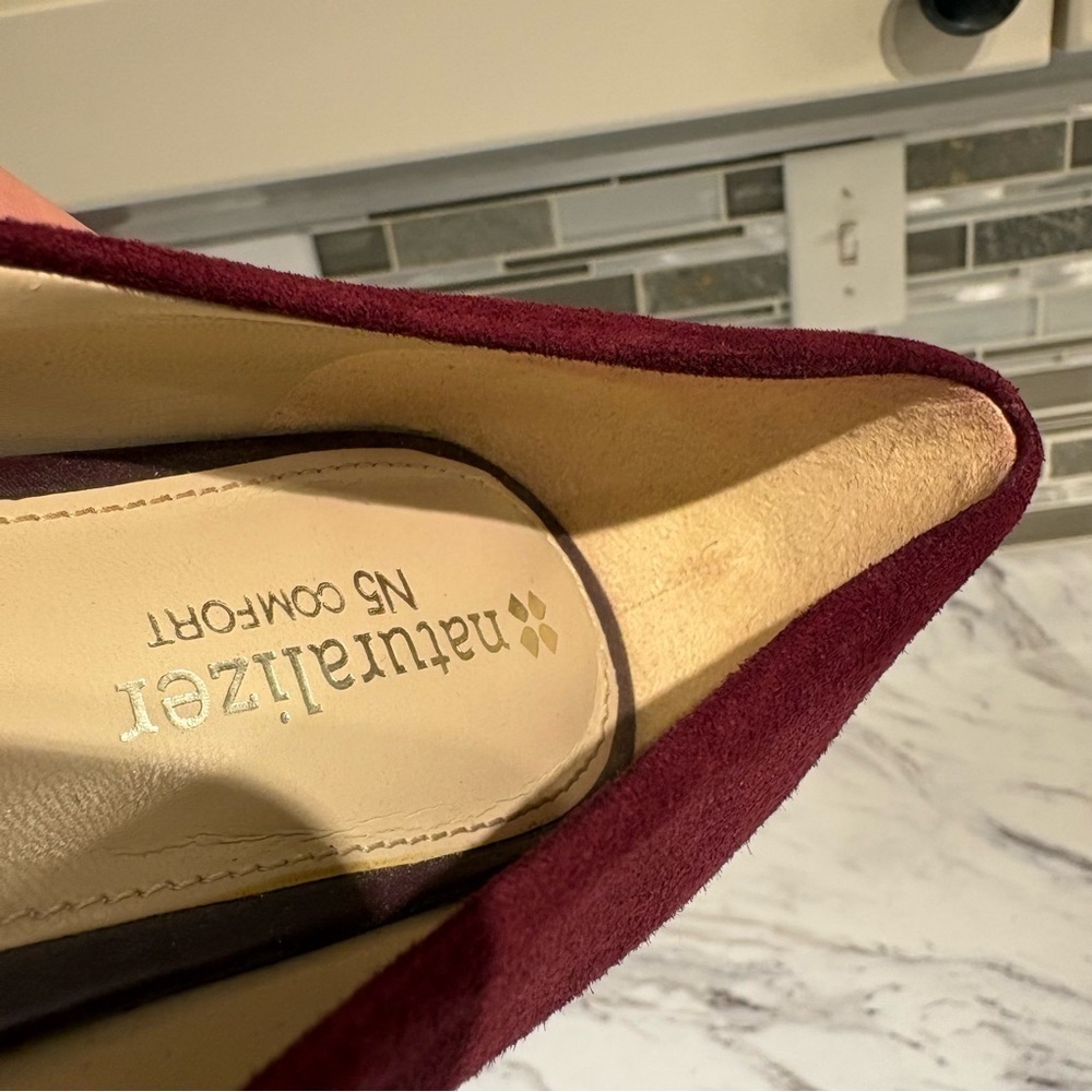 Naturalizer N5 comfort suede pumps silver heel accent leather uppers 7.5 - Picture 12 of 16